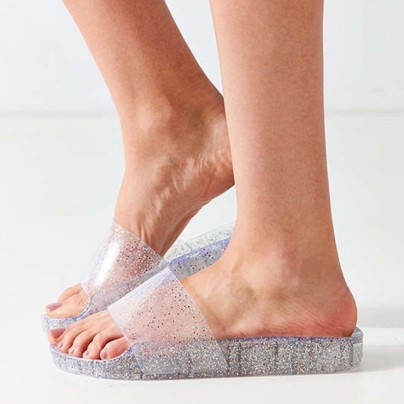 clear glitter jelly slides